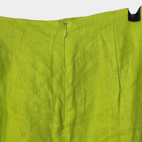 FARM Rio Lime Leaf Midi Skirt Linen Green S Tropical Vacation Resortwear NWT - Picture 6 of 12